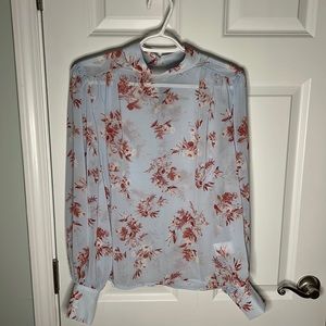 Brand new with tags baby blue floral Sheer blouse